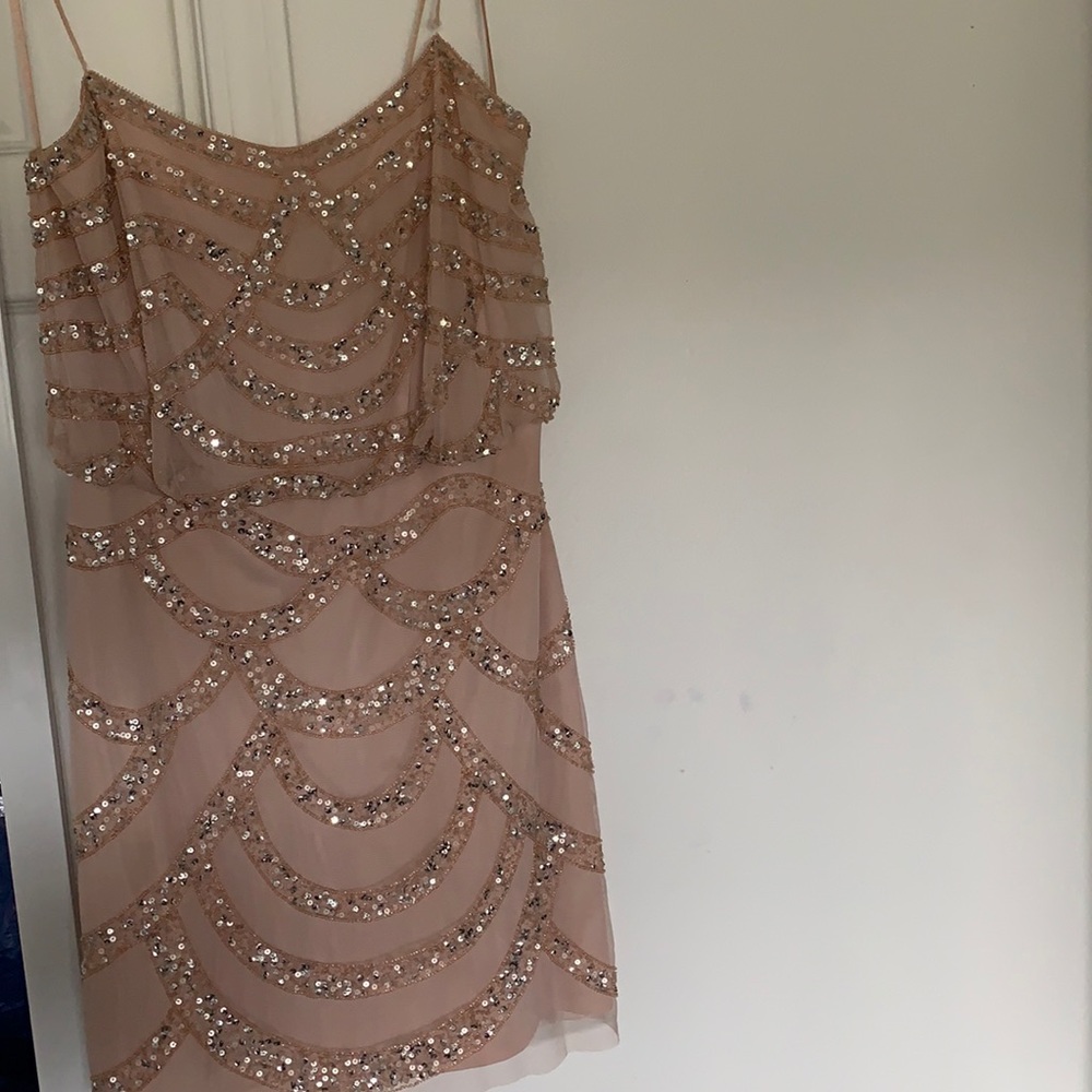 Pink sequined party dress